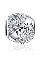 remarkable teeny-tiny openwork clear zircon baby birthstone charm